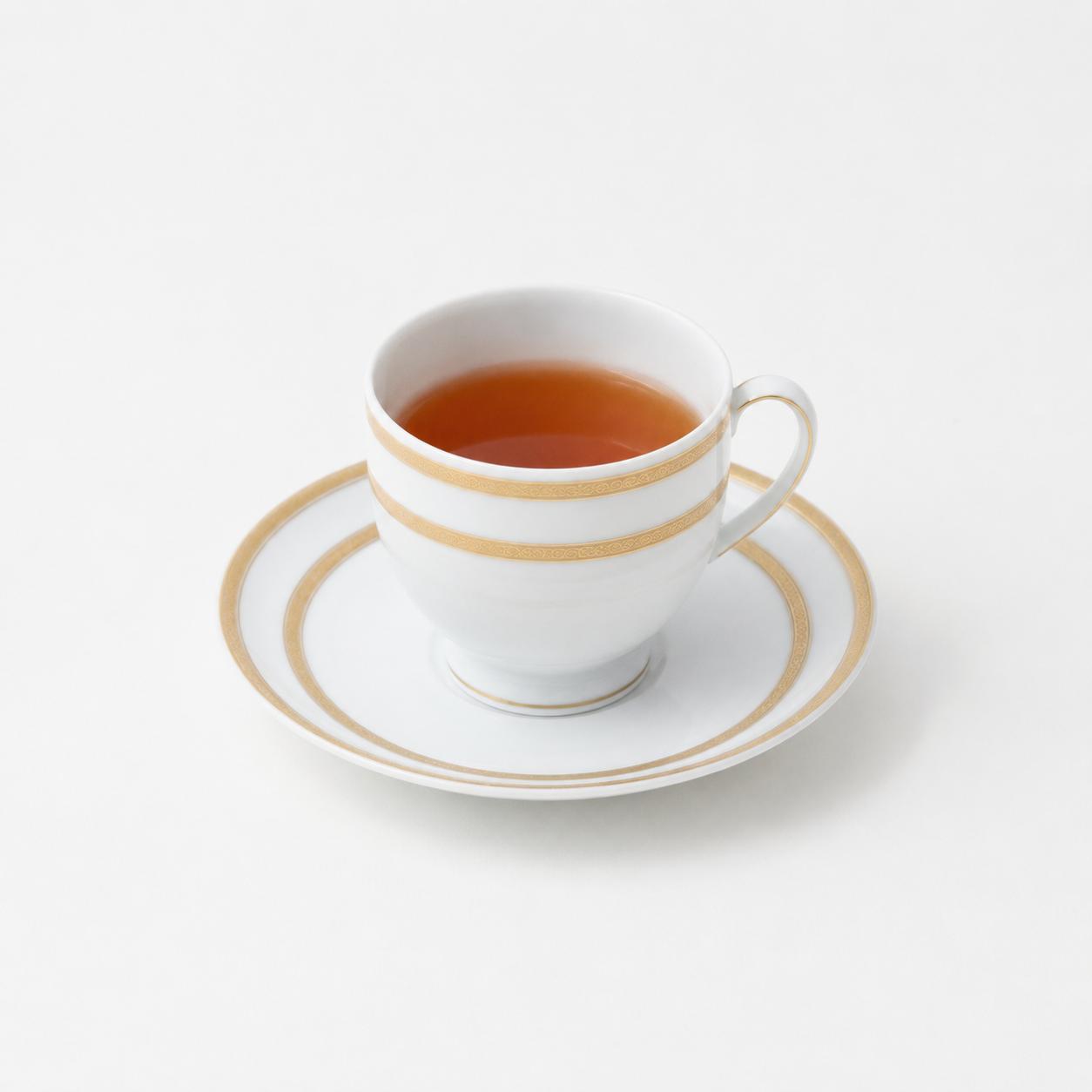 コーヒーカップソーサー金渕 ホワイト 14cm