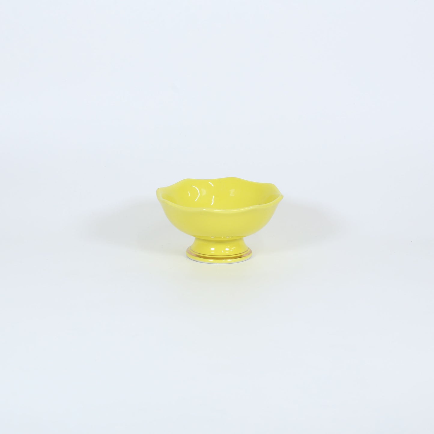 小丼内地紋黄釉 イエロー 14cm