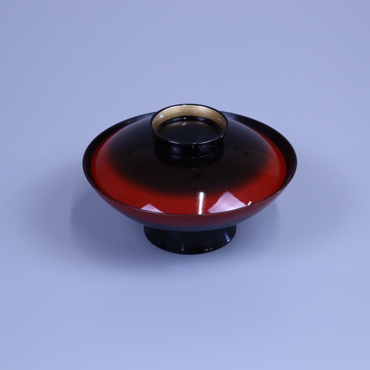 小槌煮物椀朱ボカシ金 ブラック 15cm