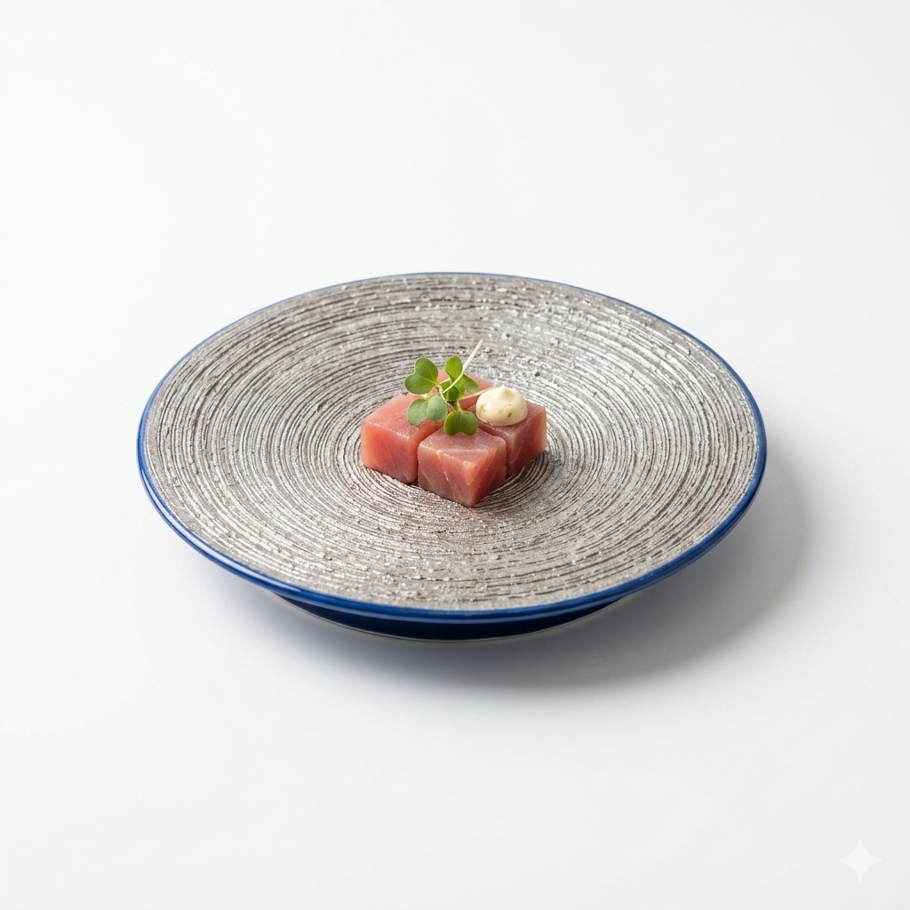 高台多用皿プラチナ木目 シルバー 18cm