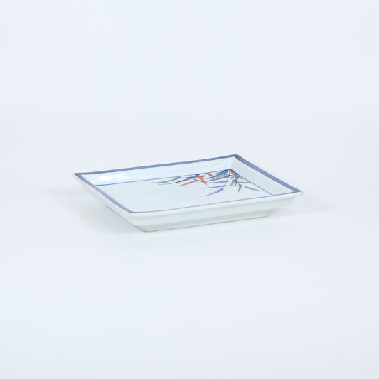 角多用皿芦絵 ホワイト 22cm