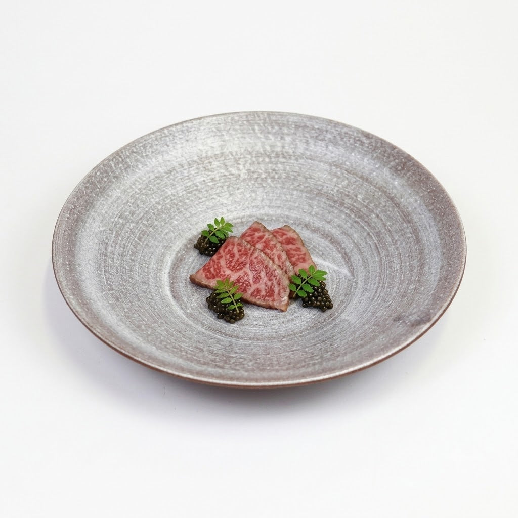 深皿赤茶銀 シルバー 24cm