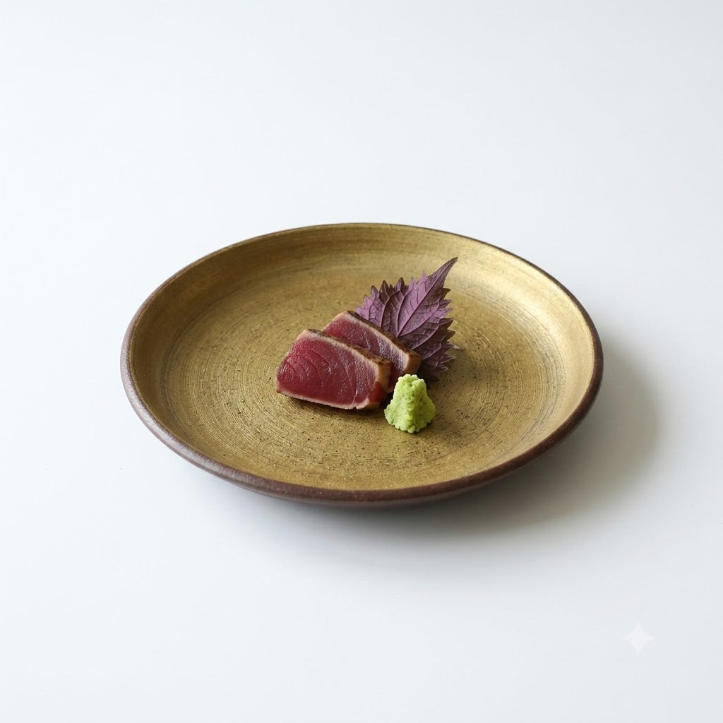 多用皿赤茶金 ゴールド 24cm