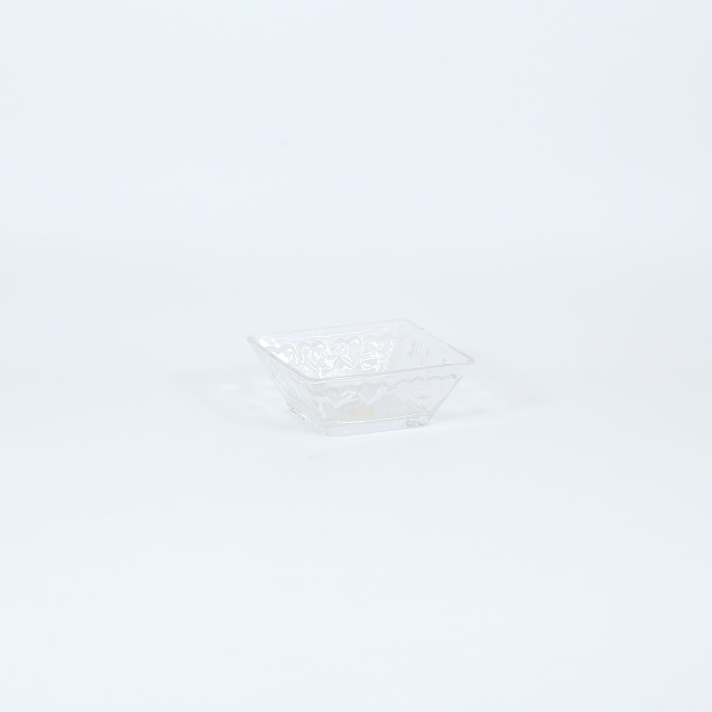 ガラス角小鉢ハート 11cm