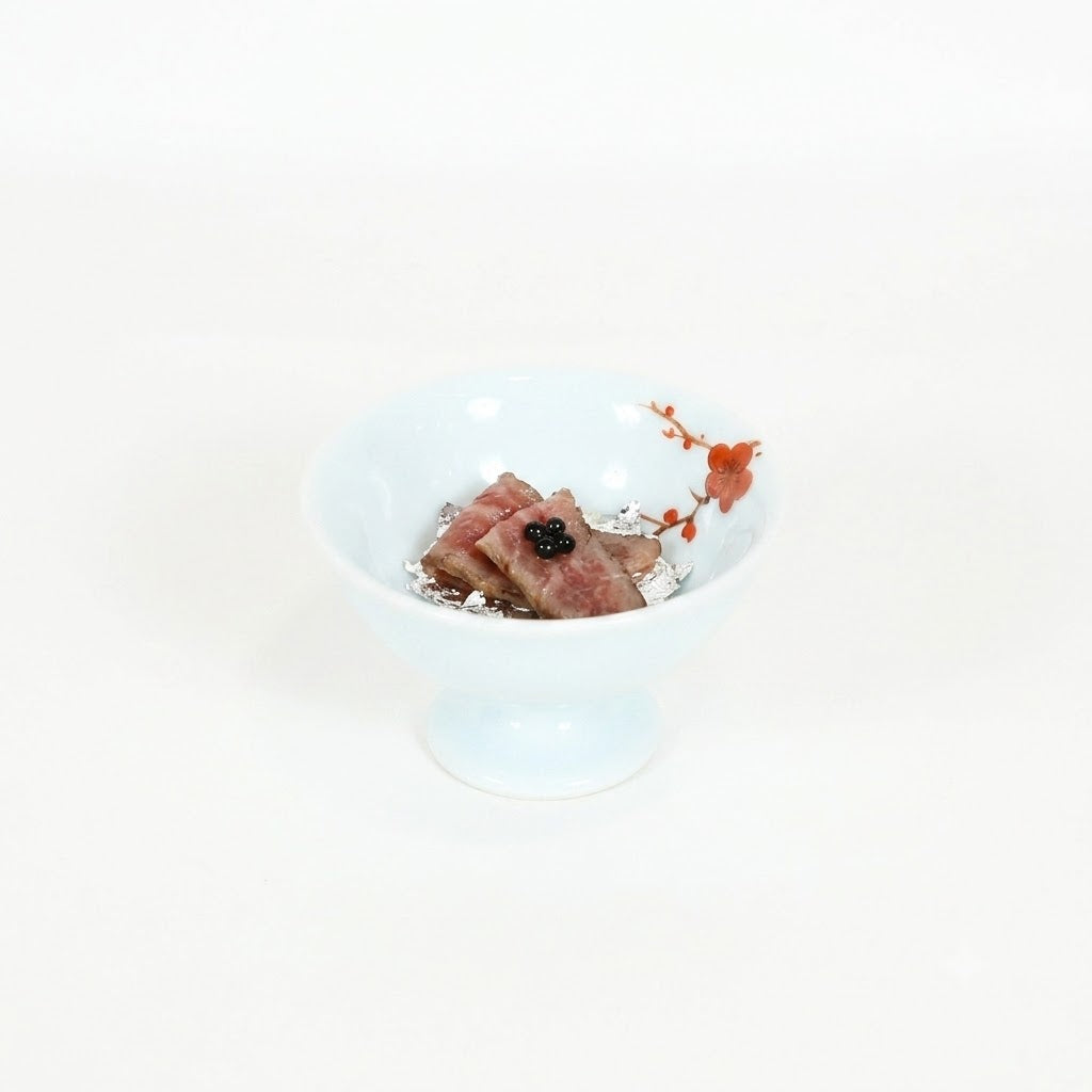 高台小付丸銀帯花絵 8cm