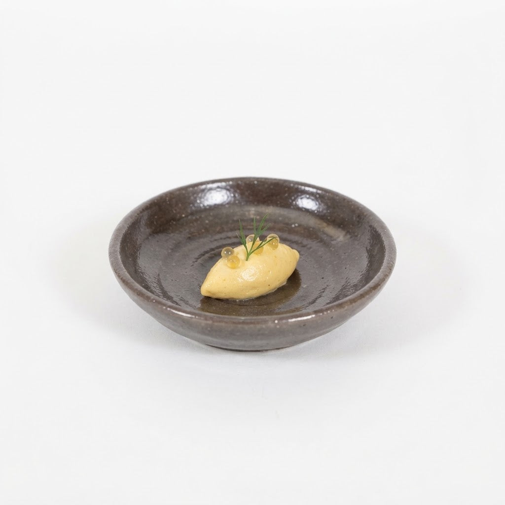 小皿伊賀渦 ブラック 8cm