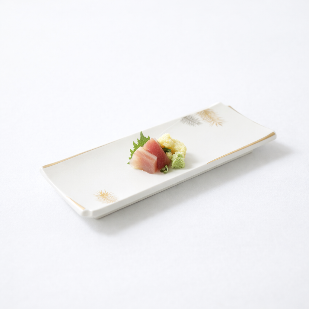 付出皿白金松 ホワイト 24cm