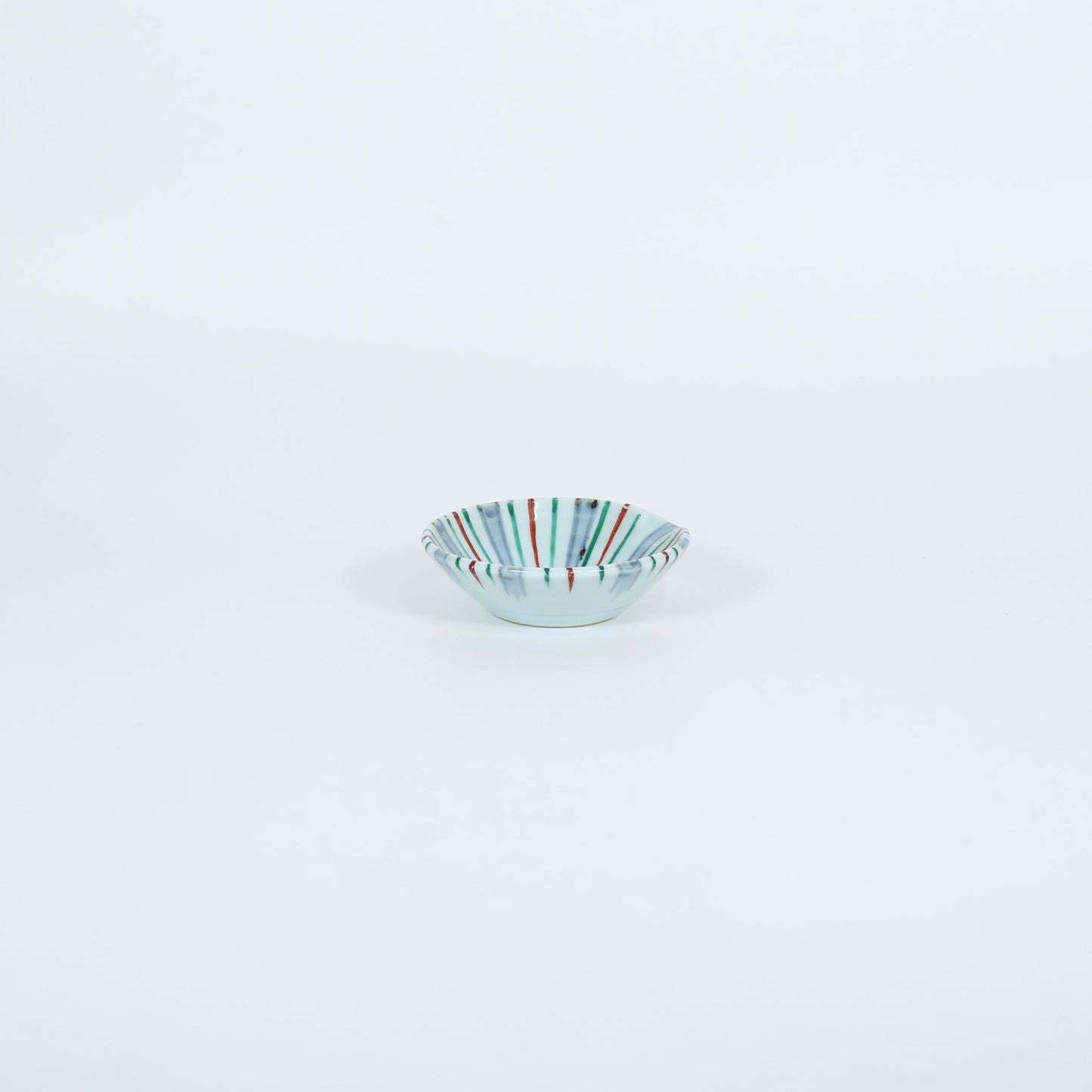取皿呉須絵赤緑線 11cm