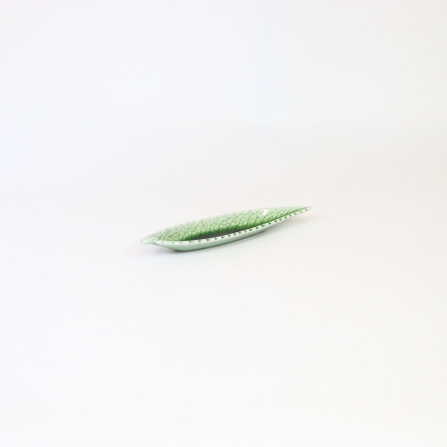 小付笹葉型 薄モスグリーン 21cm
