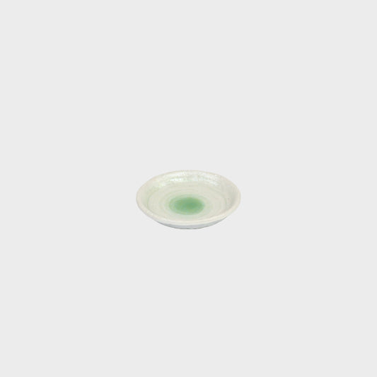 フルーツ皿 グリーン銀彩 14cm