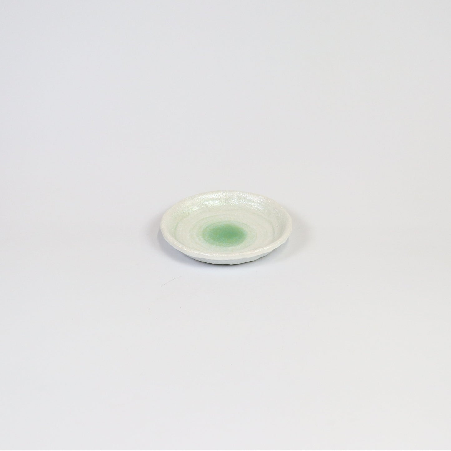 フルーツ皿 グリーン銀彩 14cm