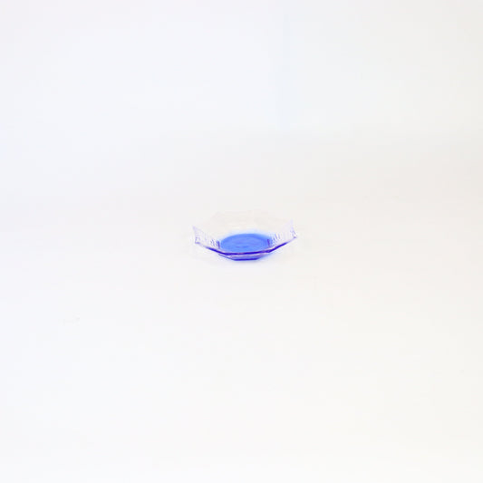 ガラス八角皿 ブルー10cm