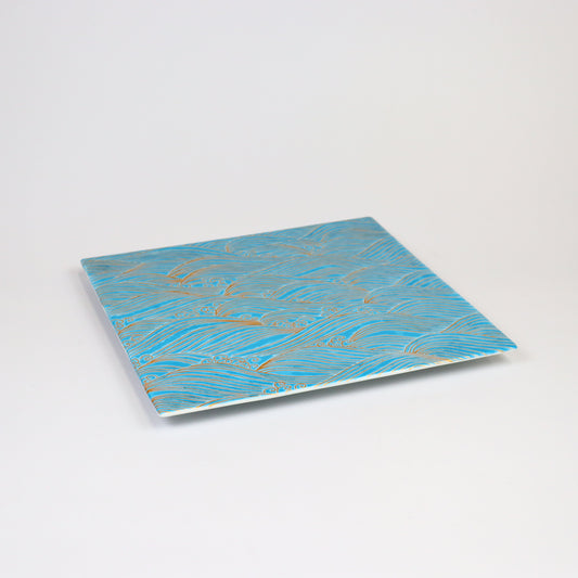 正角プレート錦荒磯青 30cm