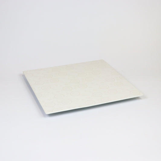 正角プレート丸紋 ホワイト 30cm