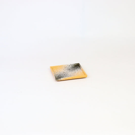 正角皿灰釉 ブラック 11cm