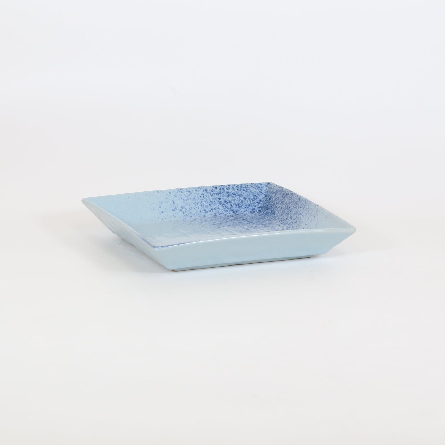 正角盛皿呉須吹 ブルー 24cm