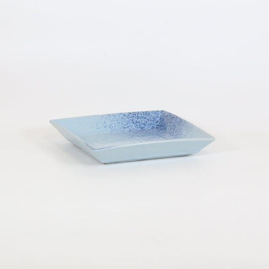 正角盛皿呉須吹 ブルー 24cm
