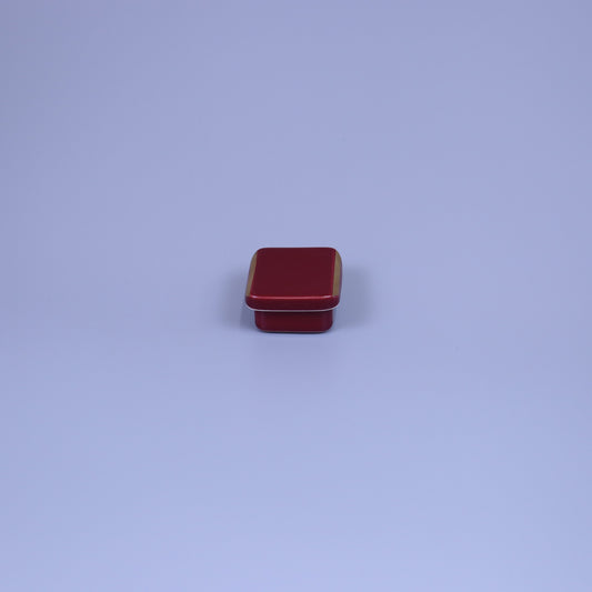 蓋付珍味マロン釉 レッド 8cm