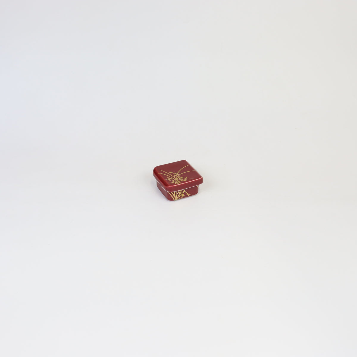 蓋付珍味マロン釉欄 レッド 8cm