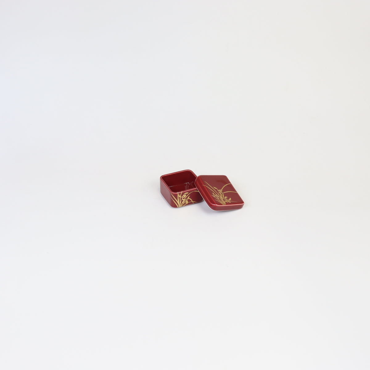 蓋付珍味マロン釉欄 レッド 8cm