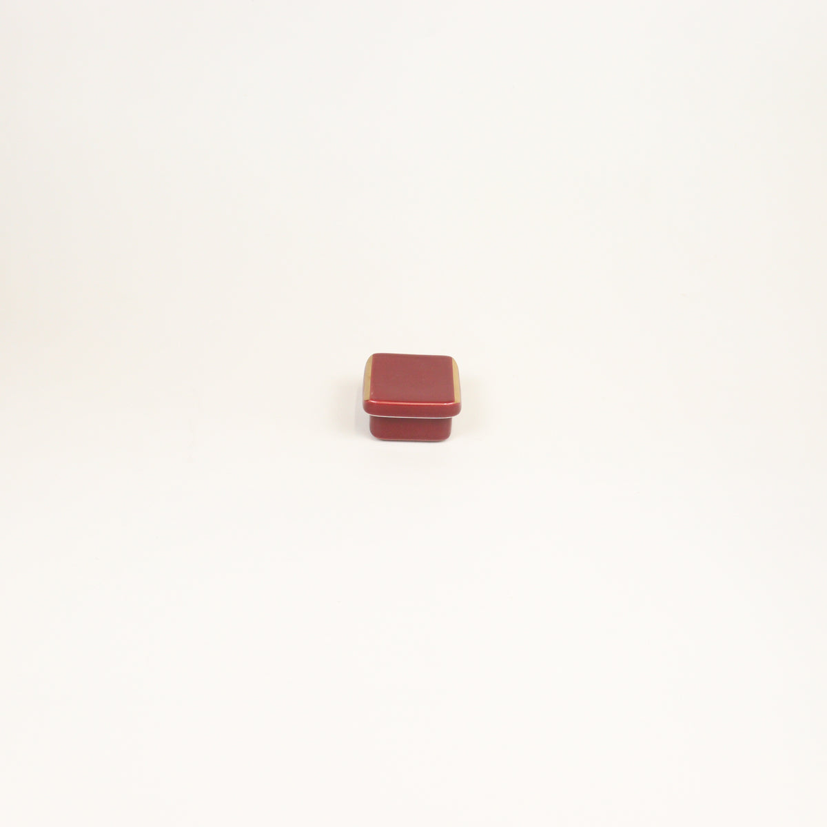 蓋付珍味マロン釉 レッド 8cm