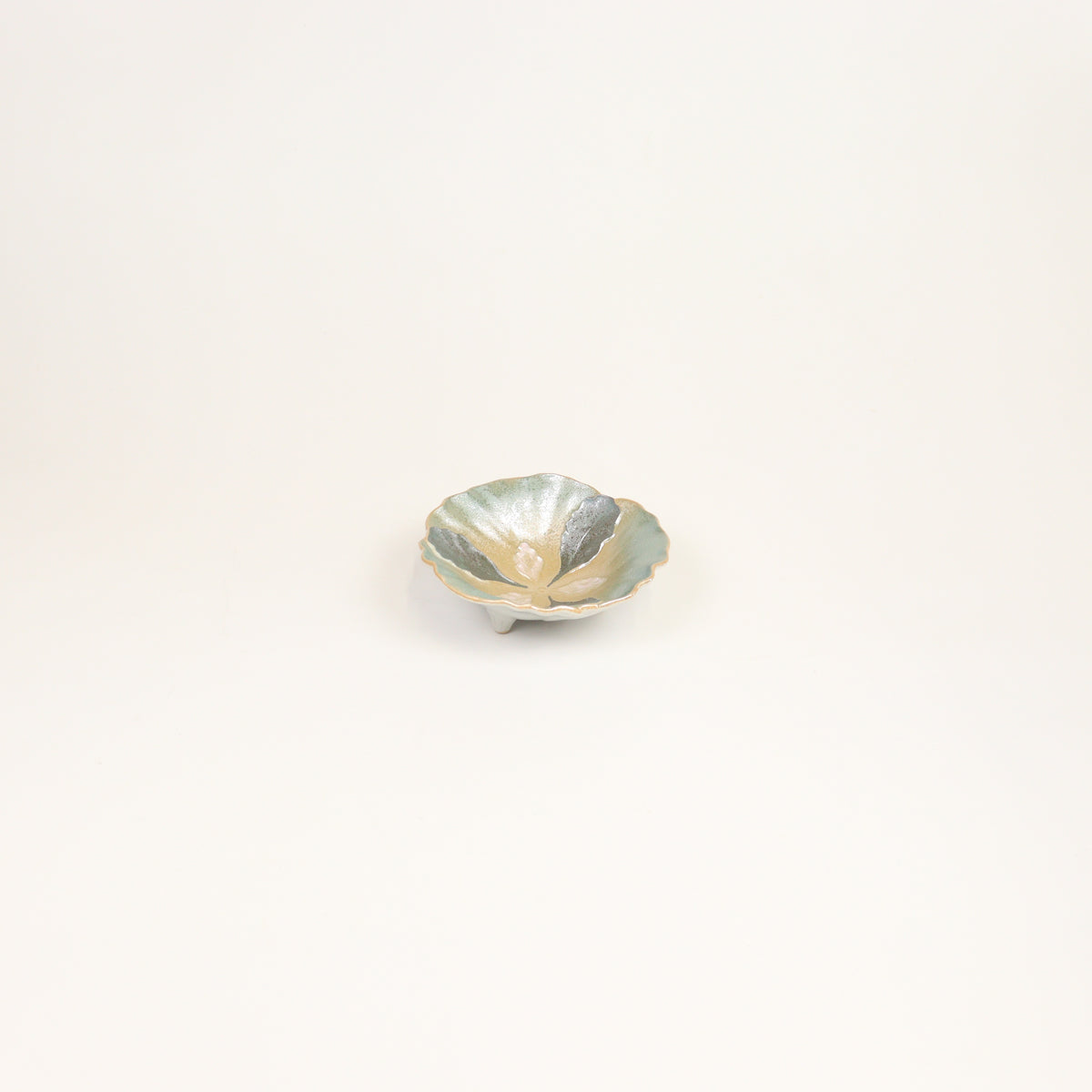 中鉢花びらあやめラスター内ピンク グリーン 15cm