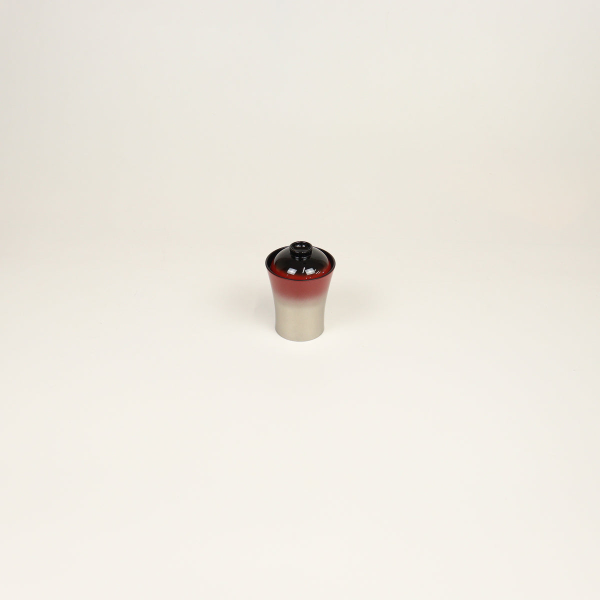 竹泉箸洗椀黒朱銀ぼかし内黒 レッド 7cm