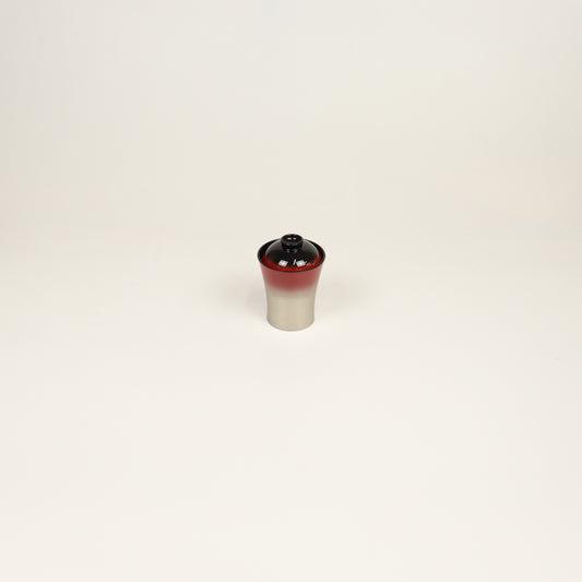 竹泉箸洗椀黒朱銀ぼかし内黒 レッド 7cm