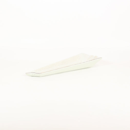 多用皿変型長角銀彩 ホワイト 32cm