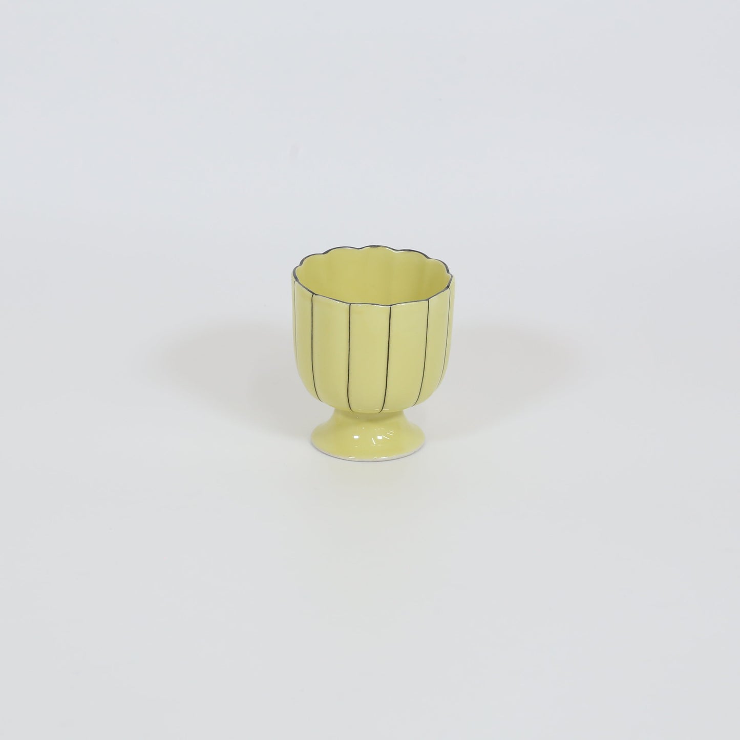 高台珍味黄釉金線十草 イエロー 6cm