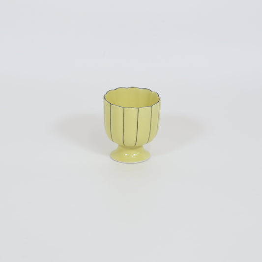 高台珍味黄釉金線十草 イエロー 6cm